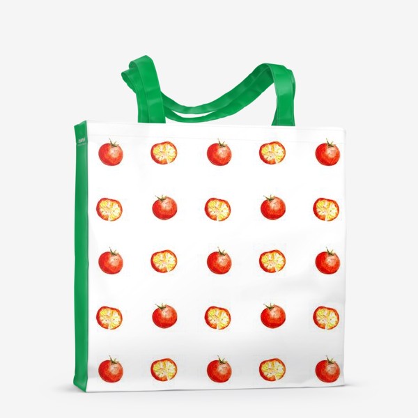 Сумка-шоппер «Помидорки, томаты (геометрический паттерн)»