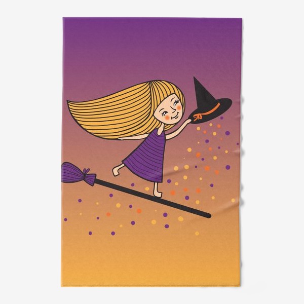 Полотенце «Маленькая ведьма летит на метле»