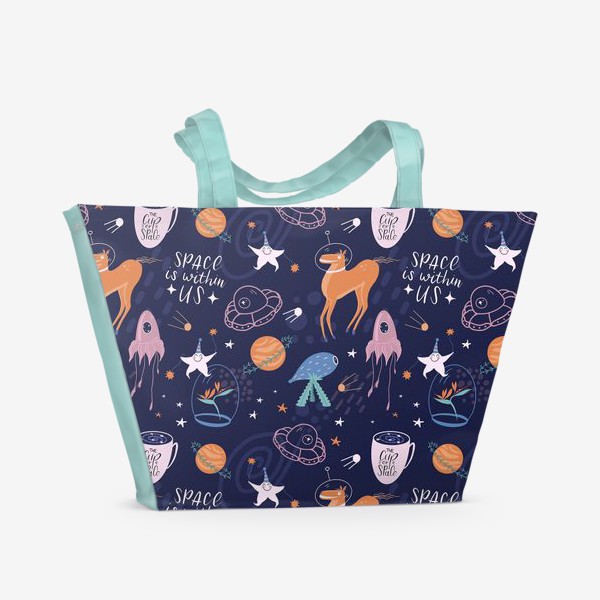 Пляжная сумка «Цветочный космос»