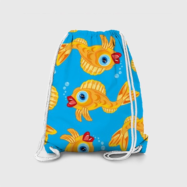 Рюкзак «Золотая рыбка в воде декоративный узор»
