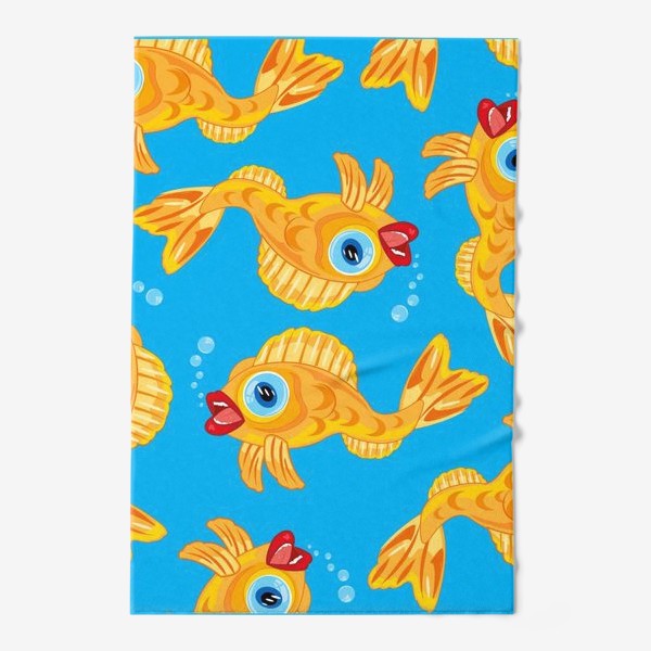 Полотенце «Золотая рыбка в воде декоративный узор»