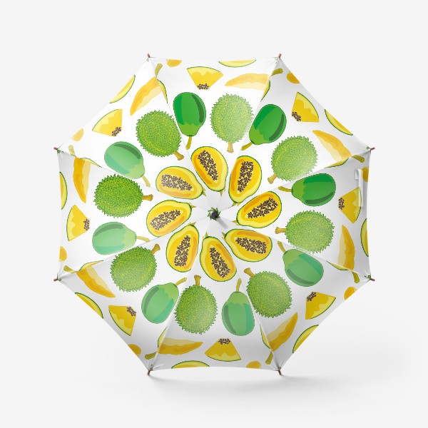 Зонт «Декоративный узор из тропического фрукта на белом фоне»