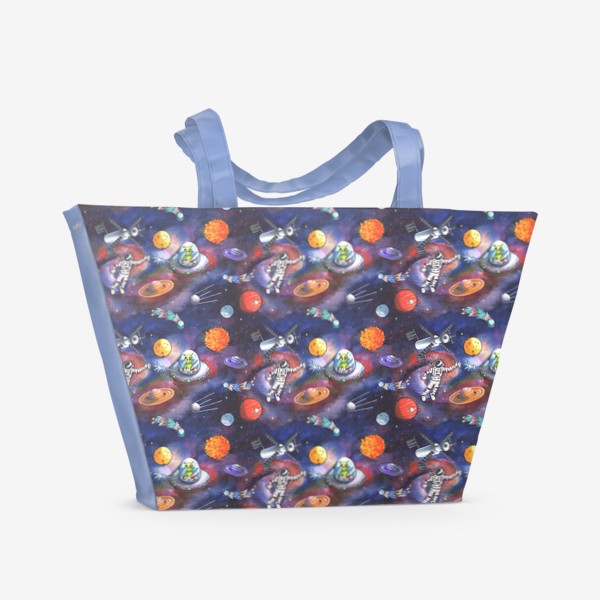 Пляжная сумка «Космос: инопланетянин и космонавт»