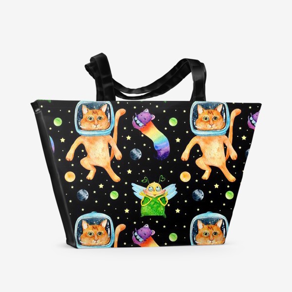 Пляжная сумка «Кот космонавт»