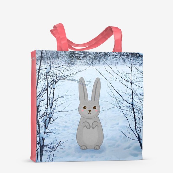 Сумка-шоппер «Зайчик в зимнем лесу»