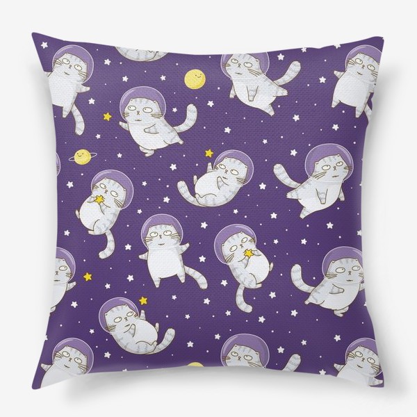 Подушка «Коты-астронавты в космосе»