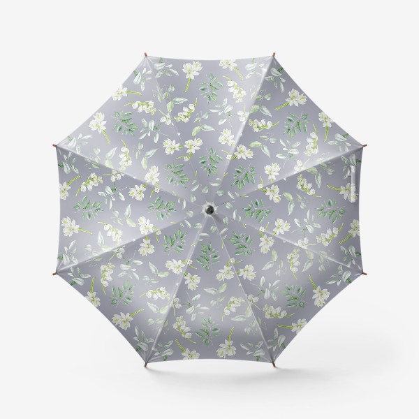 Зонт «Паттерн с ландышами и зеленью»