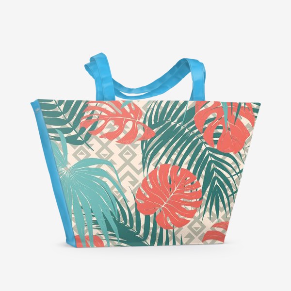 Пляжная сумка &laquo;тропики и геометрия&raquo;