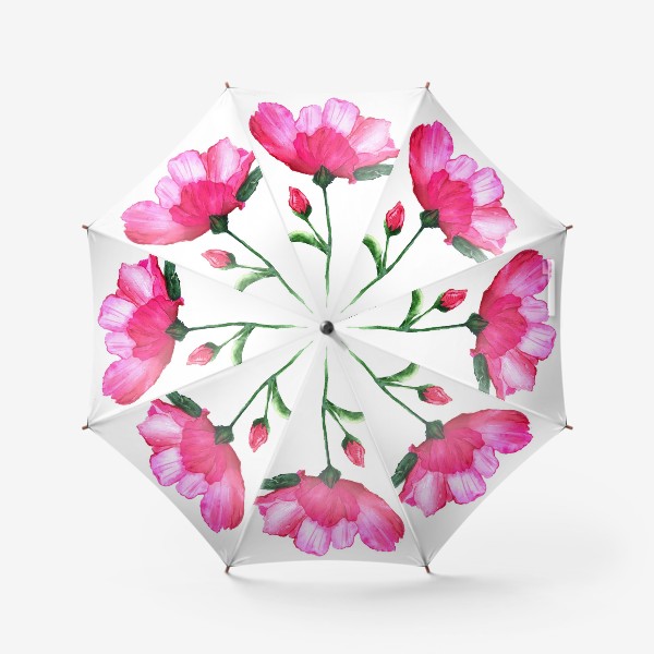 Зонт «Акварельный красный цветок»