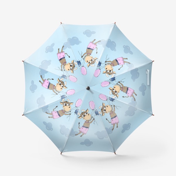 Зонт «Коровка на воздушных шариках (подарок девочке тельцу) »