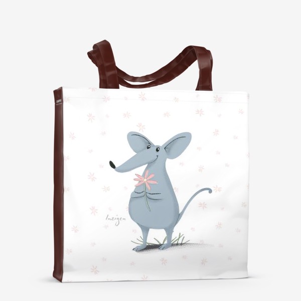 Сумка-шоппер «Мышь с цветком»
