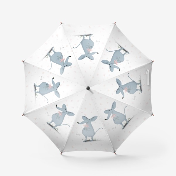 Зонт «Мышь с цветком»