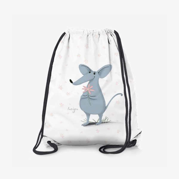 Рюкзак «Мышь с цветком»