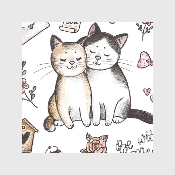 Шторы «Влюбленные котики»