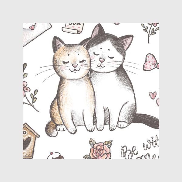 Скатерть «Влюбленные котики»