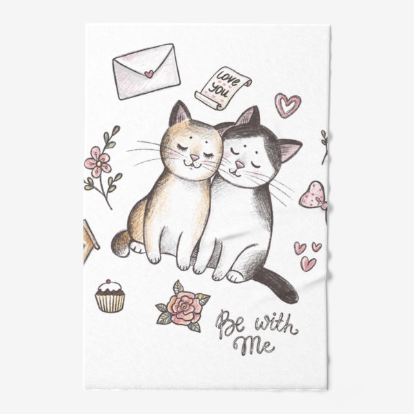 Полотенце «Влюбленные котики»