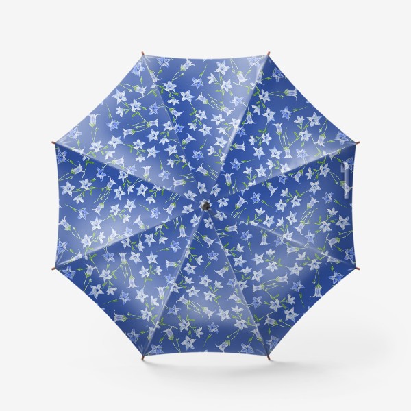 Зонт «Узор с акварельными колокольчиками »