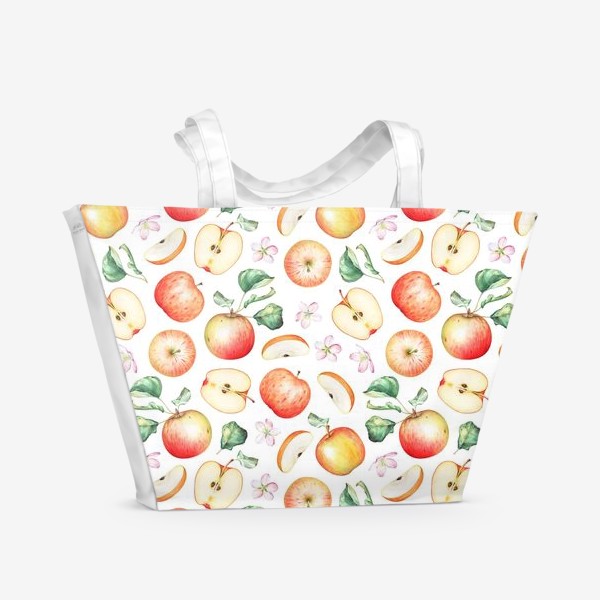 Пляжная сумка «Паттерн из красных яблок»