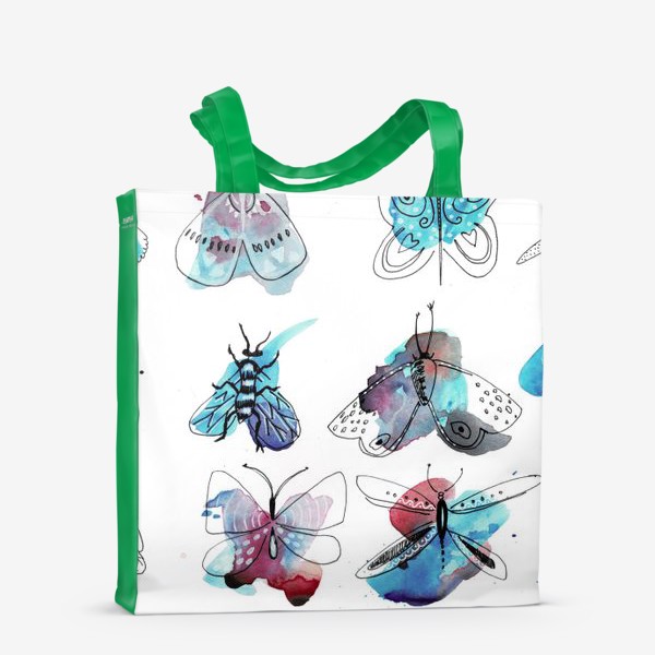 Сумка-шоппер «Акварельные бабочки»