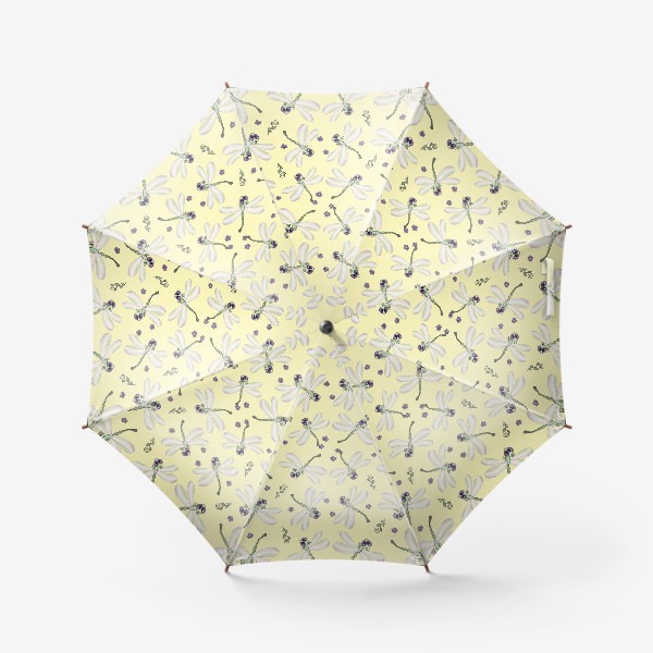 Зонт «Узор стрекозы и цветы»