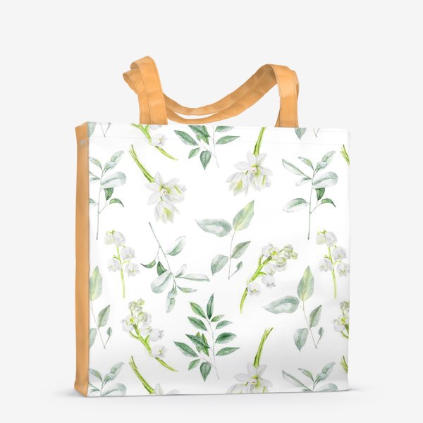Сумка-шоппер «Узор с ландышами и листьями »
