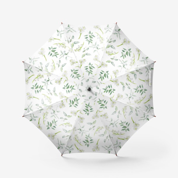 Зонт «Узор с ландышами и листьями »