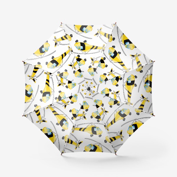 Зонт «Вертолет декоративный узор на белом фоне изолированно»