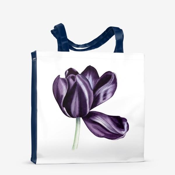 Сумка-шоппер «Ботаническая иллюстрация с акварельным тюльпаном»