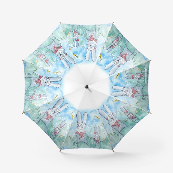 Зонт «Зайчики и осы»