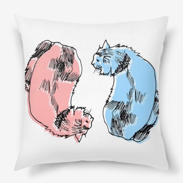 Подушка «Кот и кошка»