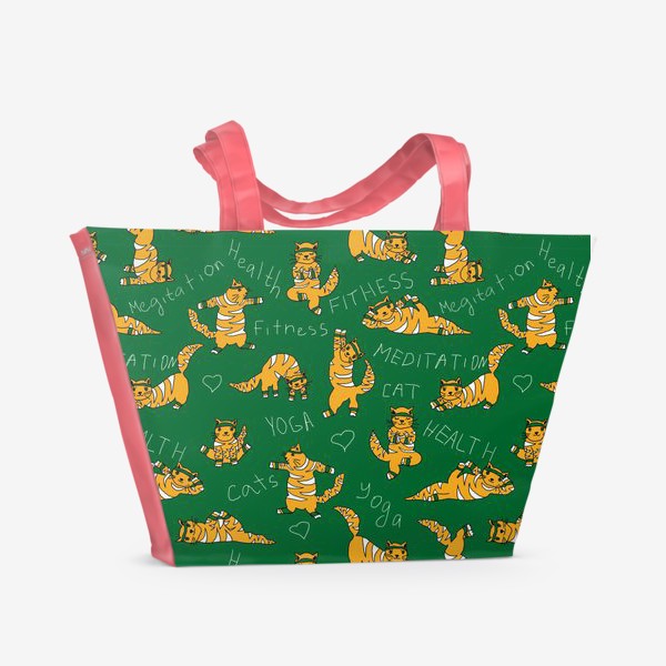 Пляжная сумка «Йога коты»