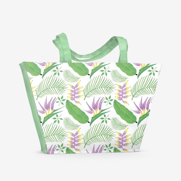 Пляжная сумка «Тропические растения и цветы»