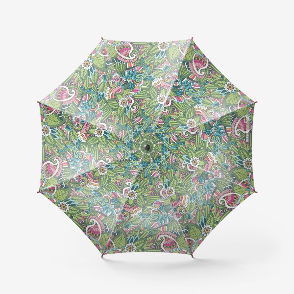 Зонт «Оригинальный растительный узор. Дудлинг, графика.»