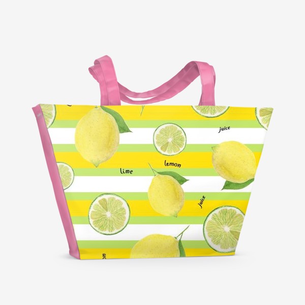 Пляжная сумка «Lime lemon juice»