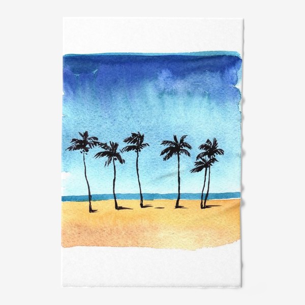 Полотенце &laquo;акварель пляж с пальмами&raquo;