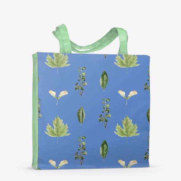 Сумка-шоппер «Паттерн с зелеными акварельными растениями »
