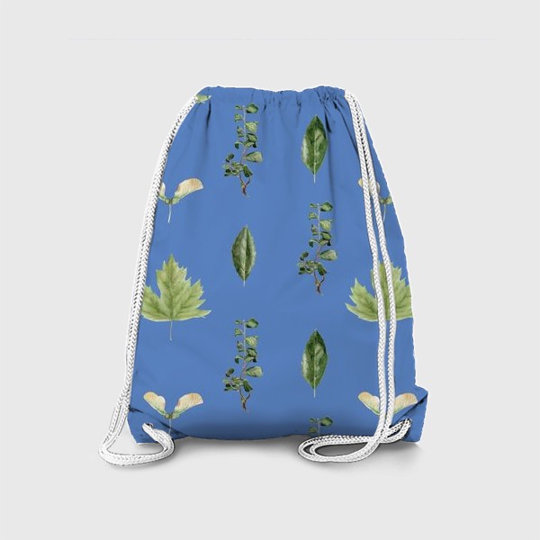 Рюкзак «Паттерн с зелеными акварельными растениями »