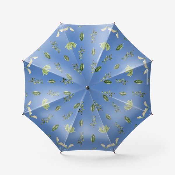 Зонт «Паттерн с зелеными акварельными растениями »
