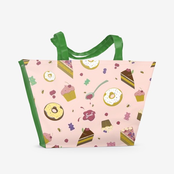 Пляжная сумка «Сладости на розовом»