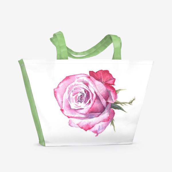 Пляжная сумка «Цветок роза акварельная»