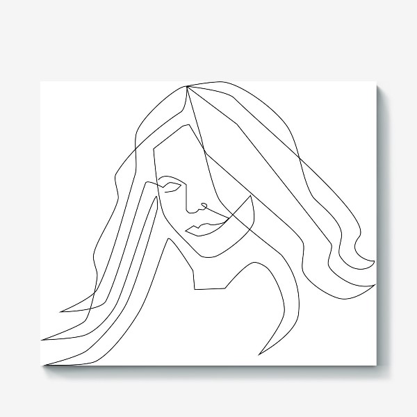 Холст «Девушка с длинными волосами»