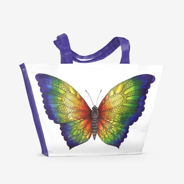Пляжная сумка «Радужная бабочка большая»