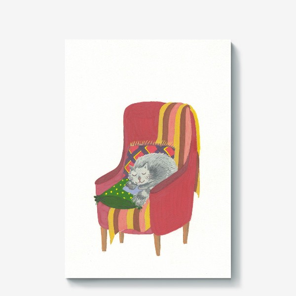 Холст «Котик в кресле»