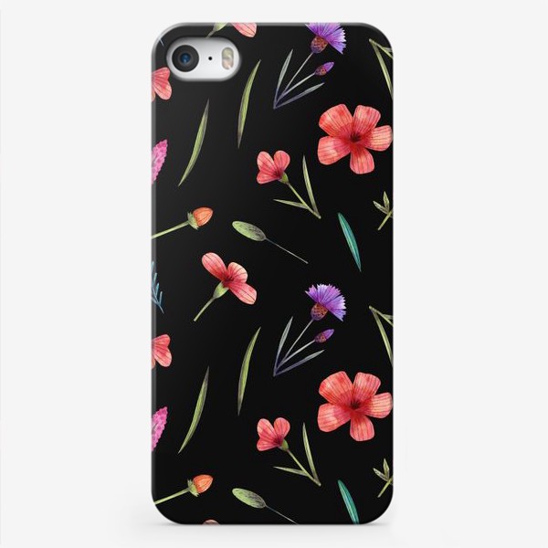 Чехол iPhone «Полевые цветы на темном »