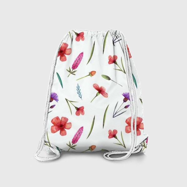 Рюкзак «Полевые цветы на белом»