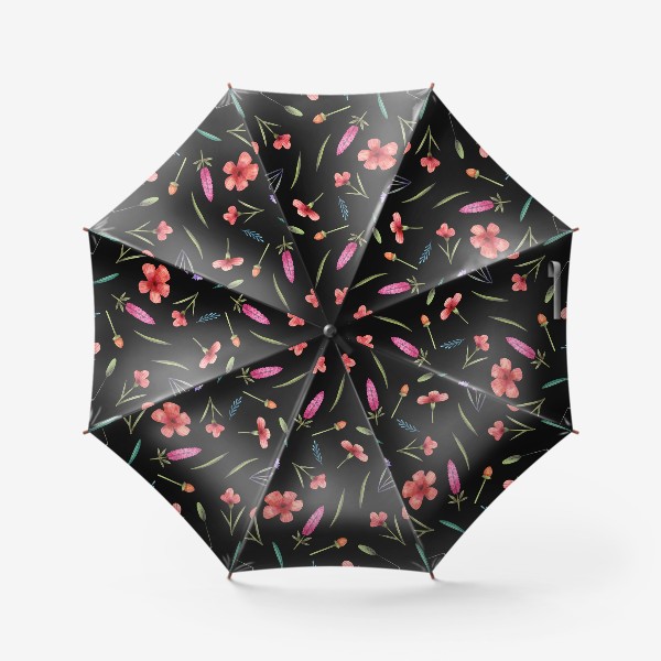 Зонт «Полевые цветы на темном »