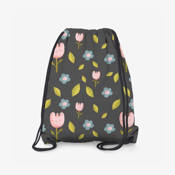 Рюкзак «Милые цветы на сером»