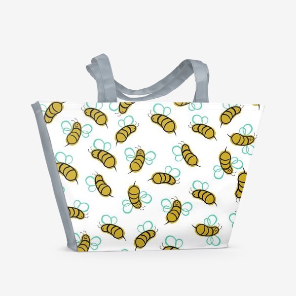 Пляжная сумка «Пчелки на белом»