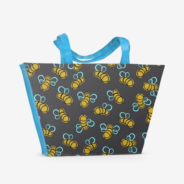 Пляжная сумка &laquo;Пчелки на черном&raquo;