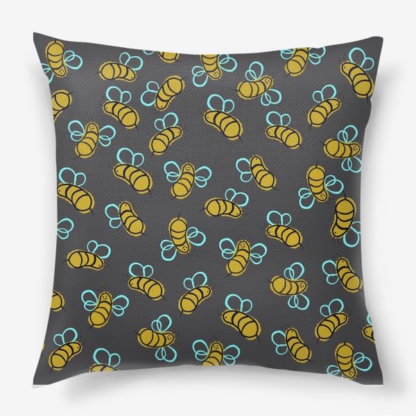 Подушка «Пчелки на черном»